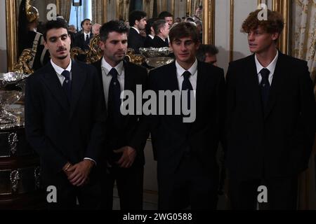 Lorenzo Sonego, Simone Bolelli, Matteo Arnaldi And Jannik Sinner During ...