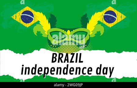 Brazil national day banner for Brazil independence day with abstract ...