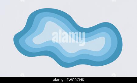 Abstract bright and colorful geometric curved shapes on white paper background. Abstract & modern high resolution textured background with copy space. Stock Photo