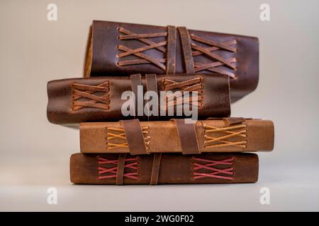 Stack of journals pilled up Stock Photo