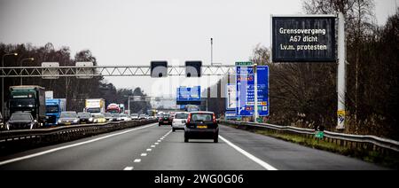 EINDHOVEN A Matrix Sign Indicates That The A67 Border Crossing Is eindhoven-a-matrix-sign-indicates-that-the-a67-border-crossing-is