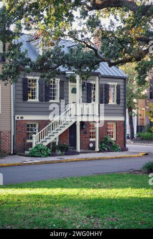 Photo of an old house on Washington Square, Savannah, Georgia, Usa. Stock Photo