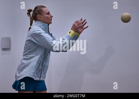 Linz, Upper Austria, Austria. 1st Feb, 2024. Dayana Yastremska (UKR) in action during the Upper Austria Ladies Linz - Womens Tennis, WTA500 (Credit Image: © Mathias Schulz/ZUMA Press Wire) EDITORIAL USAGE ONLY! Not for Commercial USAGE! Stock Photo