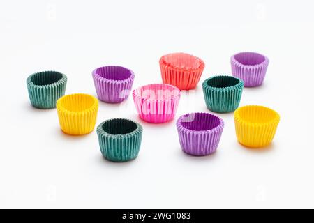 colorful baking cups for cupcakes Stock Photo