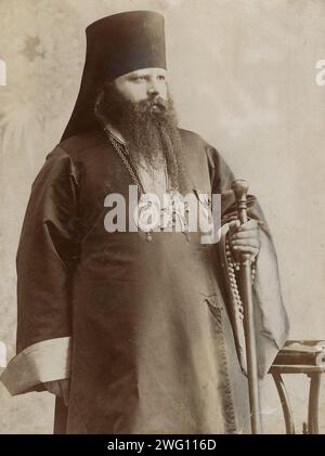Orthodox priest, late 19th cent - early 20th cent. This collection contains 136 photographs of Irkutsk from the late nineteenth and early twentieth centuries. The photographs show views of both the city of Irkutsk and countryside of Irkutsk Province; methods of transportation; and the citizenry, including their way of life, social activities, and forms of entertainment. Irkutsk Municipal History Museum Stock Photo