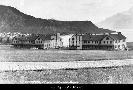 Barracks at Ft. Wm. H. Seward, between c1900 and c1930. Stock Photo