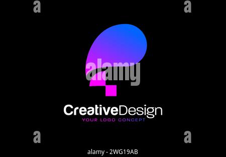 Pixel Concept P letter logo design with red and blue colors and modern look Vector Illustration. Stock Vector