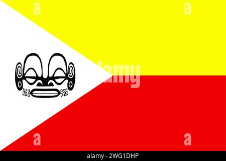 National flag of Marquesas Islands with correct proportions, element, colors for education books and official documentation Stock Vector