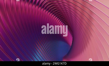 Beautiful abstract colorful swirl background with shiny, dynamic starburst rings, in a 3D rendered loop video for design. Stock Photo