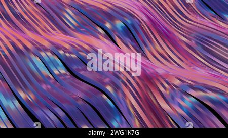 Holographic elements creating motion and energy, with lines bursting from a central point in a radiant display. Stock Photo