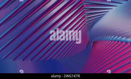 Beautiful abstract colorful swirl background with shiny, dynamic starburst rings, in a 3D rendered loop video for design. Stock Photo