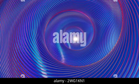 The swirl, with its complex and fluid structure, is rendered in holographic form, creating a spectacle of light and color. Stock Photo