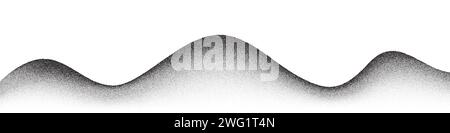 Dotwork mountain pattern background. Black noise stipple dots. Dotted vector Stock Vector