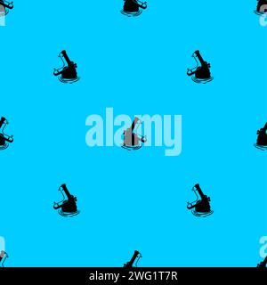 Hippopotamus pattern seamless. Hippo background. Ornament of kids fabric Stock Vector