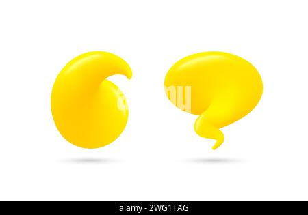 Chat Speech Bubble set. c Think and Speak cloud with smooth blend. Vector Stock Vector