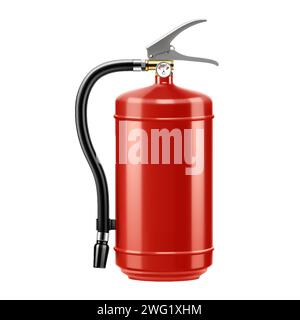 Foam Fire Extinguisher isolated on white background. Portable fire extinguishing equipment from fire department. Professional tool or instrument. Real Stock Vector