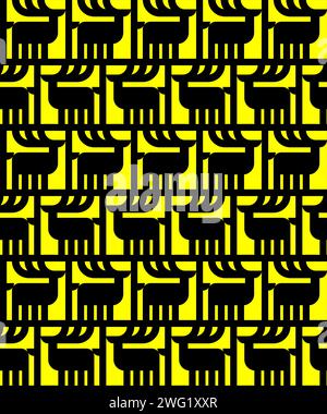 Deer ethnographic pattern seamless. Elk ethnographical background. texture Northern peoples and cultures Stock Vector