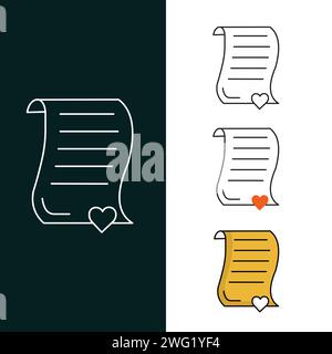 "Marriage License Vector Icon Design" Stock Vector