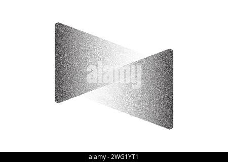 Dotwork arrows pattern background. Black noise stipple dots. Dotted vector Stock Vector
