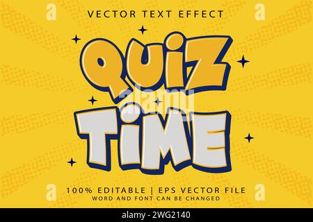 Flexible text effect - Quiz Time 3D animated template design Stock Vector
