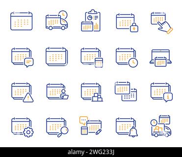 Calendar line icons. Schedule appointment, Event date, Time planner icons. Vector Stock Vector