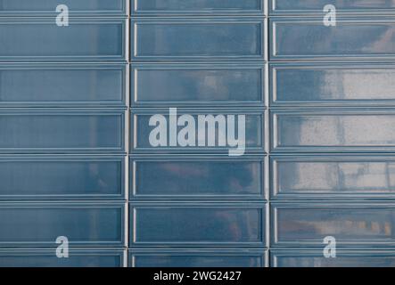 Blue tile wall background texture Stock Photo
