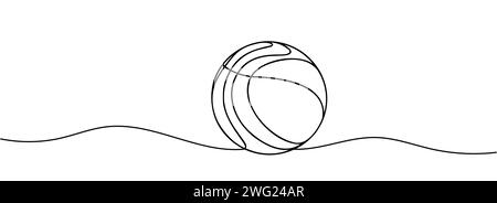 Continuous one line drawing. Basketball icon. Vector illustration. Stock Vector