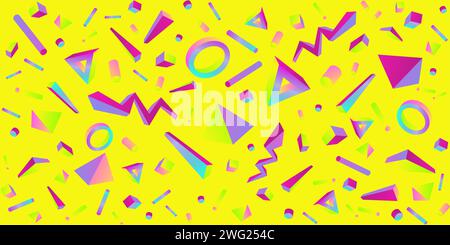 Yellow Seamless Colorful Abstract Geometric Pattern Vector Illustration Stock Vector