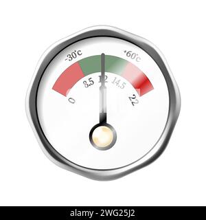 Manometer isolated on white background. Realistic 3d vector illustration Stock Vector
