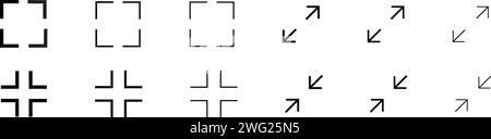 Full screen icon. Page size line symbol. Fullscreen button sign. Maximize in vector flat Stock Vector
