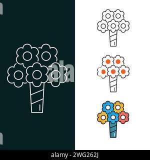 "Bouquet Vector Icon Design" Stock Vector