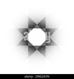 Dotwork star pattern background. Black noise stipple dots. Dotted vector Stock Vector