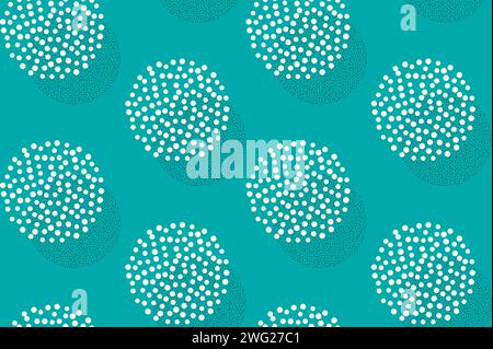 Dotwork circles seamless pattern background. Noise stipple dots texture. Dotted vector Stock Vector
