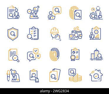 Inspection icons. Quality research, Testing and Safety check icons ...