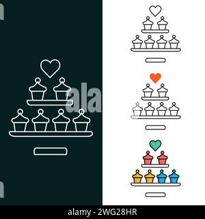 "Cupcake Stand Vector Icon Design" Stock Vector