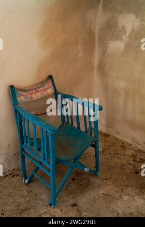 Blue collapsible chair Stock Photo
