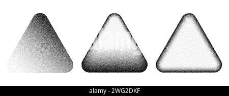 Triangle grain pattern background. Black noise stipple dots frames. Dotted vector Stock Vector