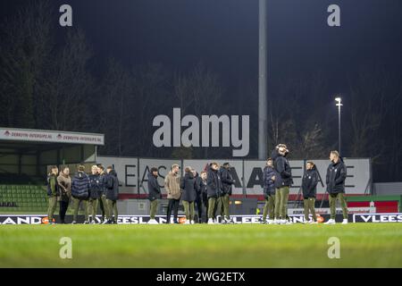 Dordrecht, Netherlands. 02nd Feb, 2024. DORDRECHT, 02-02-2024, M-Scores Stadion, season 2023/2024, Dutch Keuken Kampioen Divisie Football, match between Dordrecht and Groningen, Groningen arrives at the stadium Credit: Pro Shots/Alamy Live News Stock Photo