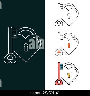"Heart Lock Vector Illustration Icon Design" Stock Vector