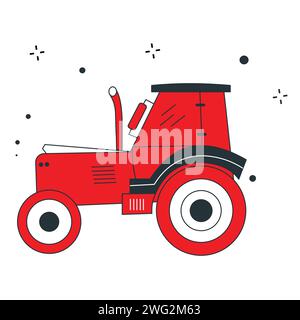Backhoe, Tractor, Agriculture, Farming Vector Illustration Icon Design Stock Vector