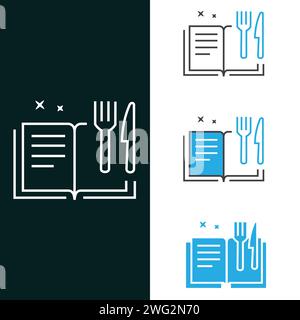 "Menu, Cookbook Vector Illustration Icon Design" Stock Vector