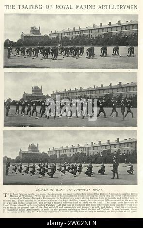 vintage-picture-royal-marine-artillery-men-at-drill-eastney-barracks