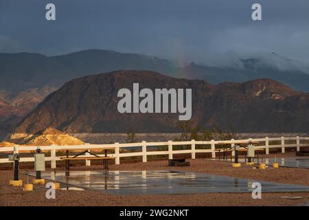 Rainbow over Lake Mead National Park Recreation Area Stock Photo