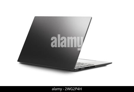 Laptop isolated on white background, back view. with clipping path Stock Photo