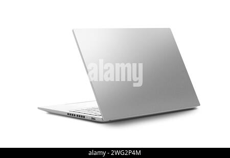 Laptop isolated on white background, back view. with clipping path Stock Photo