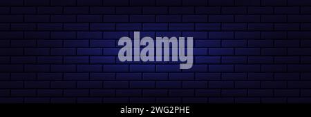 Neon light brick pattern wall background. Stone brickwall texture. Stone tile building material. Vector Stock Vector