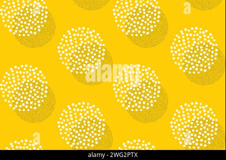 Dotwork circles seamless pattern background. Noise stipple dots texture. Dotted vector Stock Vector