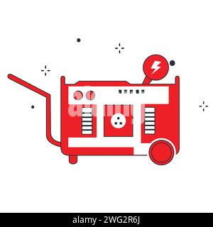 Electric Generator Vector Illustration Icon Design Stock Vector