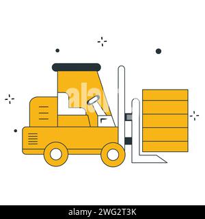 Forklift Cargo LIft Vector Illustration Icon Design Stock Vector