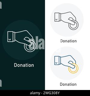 Donation, Charity, Fundraising Vector Illustration Icon Design Stock Vector